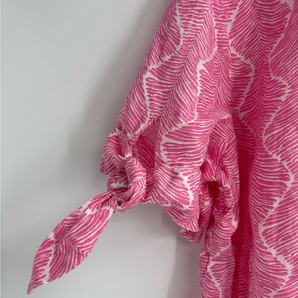 Charter club linen luxury summer short sleeve short blouse T-shirt size medium - Picture 2 of 13